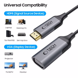 Tech-Protect UltraBoost HDMI / VGA FULL HD 60 Hz adapteris - melns