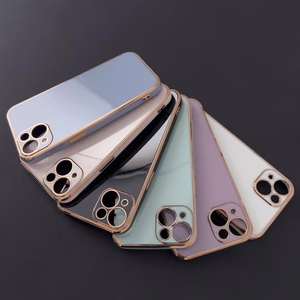 Lighting Color Case for Samsung Galaxy A12 5G gold frame gel cover blue