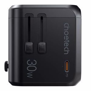 Universal Travel Charger Choetech PD5008 30W USB-C/3xUSB-A black