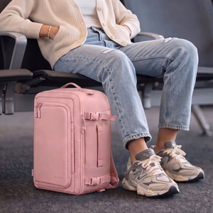 Tech-Protect Defender S50 mugursoma Ryanair un Wizzar, 20L klēpjdatoram - rozā