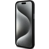 DKNY Šķidrs silikona metāla logotips viedtālruņa apvalks iPhone 15/14/13 - melns