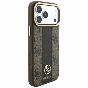 Maciņš IPHONE 18 Pro Max/17 Pro Max saderīgs ar MagSafe (Stripe Round and Classic Logos 4G) (krāsa: brūna)