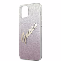 Guess GUHCP12LPCUGLSPI iPhone 12 Pro Max 6.7" rožais kietais vāciņš Glitter Gradient Script