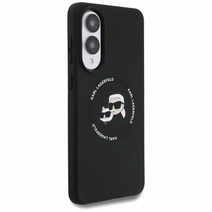 Чехол Karl Lagerfeld Silicone Nauble Heads And Circle MagSafe для Samsung Galaxy S25 Edge - чёрный
