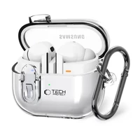 Tech-Protect FlexAir apvalks ar karabīni Samsung Galaxy Buds 3 / 3 Pro – caurspīdīgs
