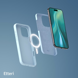 Etteri силиконовый Mag чехол iPhone 16 Pro 6,3" голубой