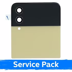 LCD displejs saderīgs ar Samsung F721 Z Flip4 (OUTER) ar rāmi / Dzeltens / (Service Pack)