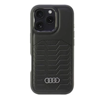Audi Sintētiskās ādas Magnētiskais iPhone 16 Pro 6.3" melns/melns cietais apvalks AU-TPUPCMIP16P-GT/D3-BK