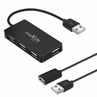 Maxlife Mājas biroja USB 2.0 centrmezgls USB - 4x USB 0,15 m melns + kabelis 1,5 m