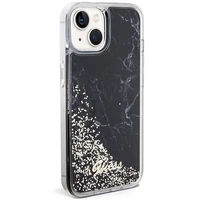 Guess Liquid Glitter Marble viedtālruņa apvalks iPhone 14 - melns