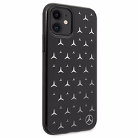 Mercedes Sudraba zvaigžņu raksta viedtālruņa apvalks iPhone 11 / Xr - melns