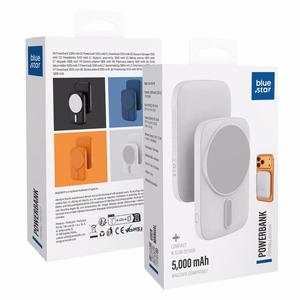 Powerbank saderīgs ar MagSafe Blue Star Slim DG-P8 15W 5000 mAh balts