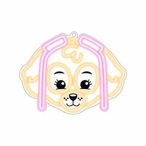 Hanging neon LED Paw Patrol on plexiglass - Skye OW-130546