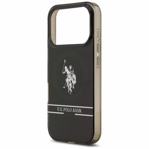 US Polo DH un apakšējās joslas logotips Magnētiskais apvalks iPhone 17 Pro - melns