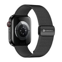 FORCELL F-DESIGN FA14 magnētiskā nerūsējošā tērauda siksniņa APPLE pulkstenim 38 / 40 / 41 mm melna