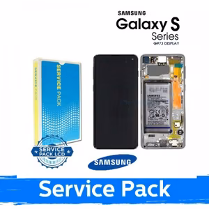LCD Display Compatible With Samsung G973 S10 With Frame / Prism Black / (Service Pack)  +INCLUDING BATTERY