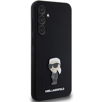 Karl Lagerfeld silikona Ikonik Metal Pin viedtālruņa apvalks Samsung Galaxy S23 FE - melns