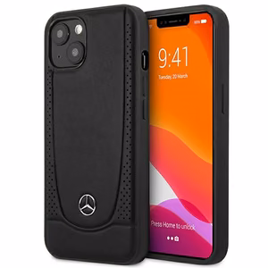 Mercedes MEHCP14MARMBK iPhone 14 Plus 6.7 "melns / melns cietais apvalks ādas Urban