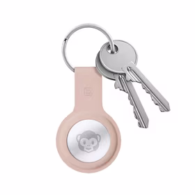 Crong Silicone maciņš with atslēgu piekariņš – aizsargājošs keychain maciņš Apple AirTag 1/2 (sand rozā)
