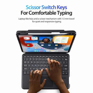 DUX DUCIS apvalks DK salokāms ar bezvadu tastatūru iPad 4/5/6/iPad Pro 11 (2018/2020/2021/2022) melns