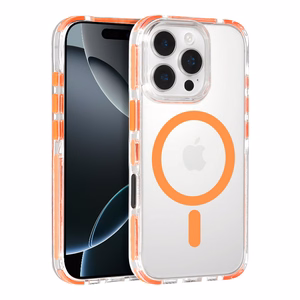 Tel Protect Strap Clear Case for Iphone 15 Pro Max orange