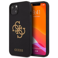 Guess GUHCP13SLS4GGBK iPhone 13 mini 5.4" melns/melns cietais apvalks Silikona 4G Logotipa