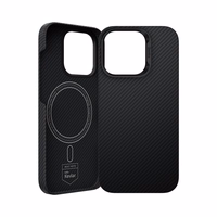 Benks Magnētiskais aizsargapvalks Air Kevlar ar PC rāmi 600D (E065) paredzēts iPhone 16 Pro melns