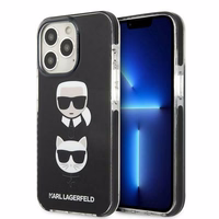 Viedtālruņa apvalks Karl Lagerfeld Karl&Choupette Head Case iPhone 13 Pro / iPhone 13 - melns