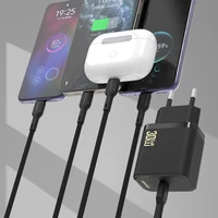 Dudao A27PCEU PD 30W GaN USB-C Wall Lādētājs with USB-C Kabelis - Melns