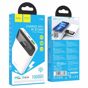 Portatīvais lādētājs (m) Hoco 10000 mAh QC3.0 PD 3A 20W J102 balts