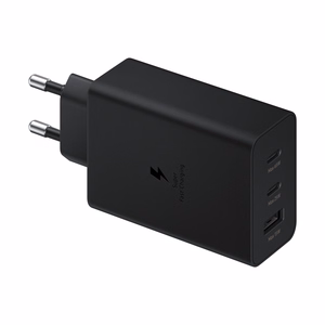Зарядное устройство Samsung 2x USB Type C / USB PPS, Power Delivery PD 65W, QC 3.0, AFC, FCP чёрное (EP-T6530NBEGEU)