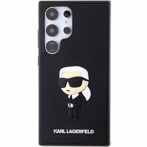 KARL LAGERFELD чехол для SAMSUNG S24 Ultra KLHCS24L3DRKINK (3D RUBBER IKONIK NFT) чёрный