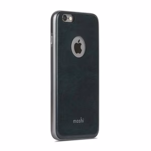 Moshi iGlaze Napa hibrīda vāciņš ar vegāniskās ādas aizmuguri iPhone 6s Plus / 6 Plus, “Midnight Blue” krāsā