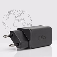 SBS TETRGAN1C45W 45W GaN USB-C sienas lādētājs ar Power Delivery - melns
