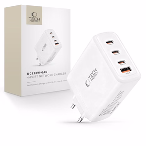 Tech-Protect NC120W-GAN 4 portu 120 W sienas lādētājs - balts