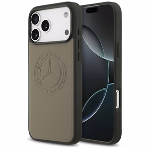 Mercedes Leather Vintage Logo MagSafe Чехол для iPhone 17 Pro Max - бежевый