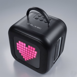 Blavec portatīvais Bluetooth skaļrunis WS-09 Karaoke Fun - 10W ar 2 mikrofoniem un displeju (WS09-2MB) melna