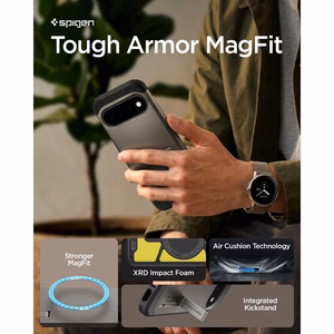 Spigen Tough Armor Mag MagSafe maciņš, paredzēts Google Pixel 11, tumši pelēks