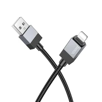 Kabelis USB A uz Lightning Hoco 2,4A 1 m X110 melns