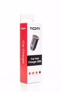 SEEK TOTI 30W Type-C + USB-A auto ātrais lādētājs, melns