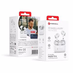 FORCELL F-AUDIO Master Pro bezvadu austiņas bluetooth TWS baltas