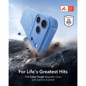 ESR Cyber Tough MagSafe maciņš, paredzēts iPhone 18 Pro Max / 17 Pro Max, gaiši zils