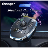Auto lādētājs Essager "Dynamic" Sudrabs (lādētājs/ FM transmitter/ USB memory/ hands free)