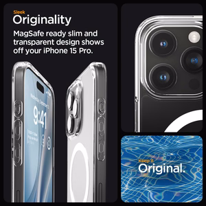 Spigen Ultra Hybrid Mag viedtālruņa apvalks ar MagSafe iPhone 15 Pro - balts