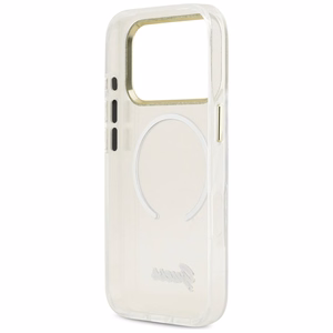 Guess IML Gradient Script Metal MagSafe чехол для iPhone 17 Pro Max белый