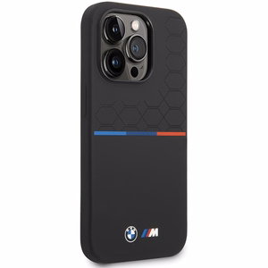 BMW silikona raksta viedtālruņa apvalks iPhone 15 Pro - melns