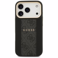 Guess 4G Stripe Magnētiskais viedtālruņa apvalks iPhone 17 Pro - melna