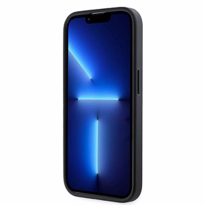 Karl Lagerfeld Diagonal Quilted Script viedtālruņa apvalks iPhone 14 Pro Max - melns