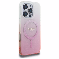 Guess IML Glitter Gradient MagSafe apvalks viedtālrunim iPhone 16 Pro Max - rozā