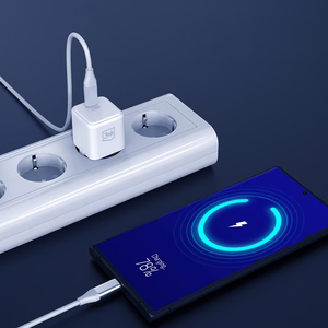 3mk Hyper Charger PD GaN 25W sienas lādētājs ar USB-C kabeli – balts